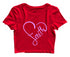 Faith in heart shape Christianity Womens Crop Tops